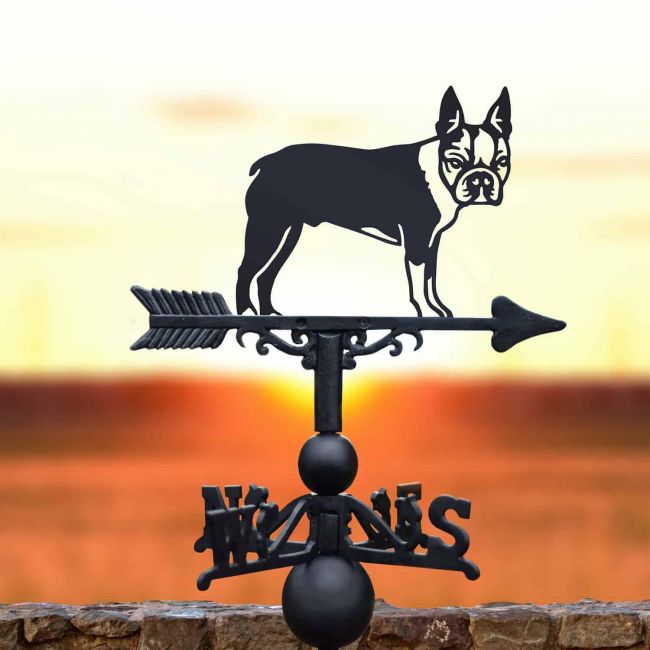 Cast Iron & Steel Boston Terrier Weathervane Cast Iron & Steel Boston Terrier Weathervane