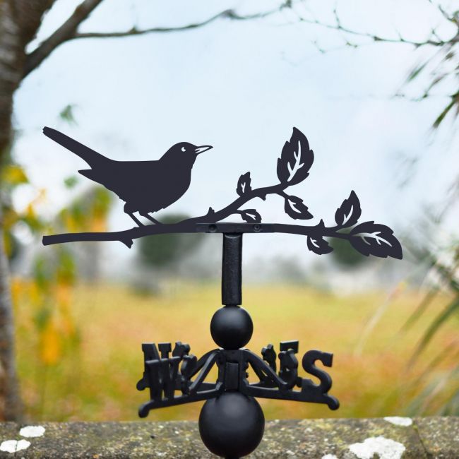 Blackbird Steel and Cast Iron Weathervane Blackbird Steel and Cast Iron Weathervane