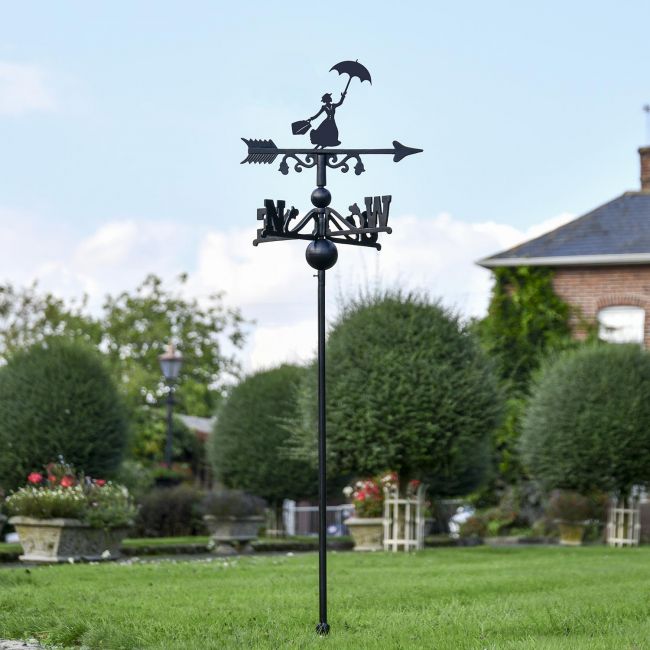 Mary Poppins Free Standing Weathervane in Use in the Garden Mary Poppins Free Standing Weathervane in Use in the Garden