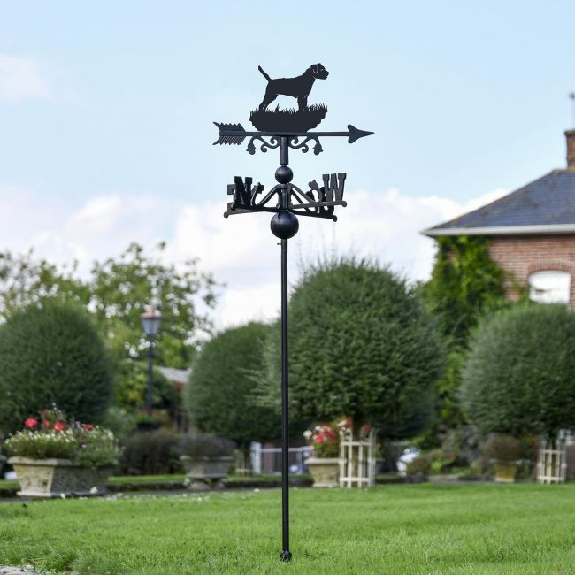 Border Terrier Free Standing Weathervane in Use in the Garden Border Terrier Free Standing Weathervane in Use in the Garden