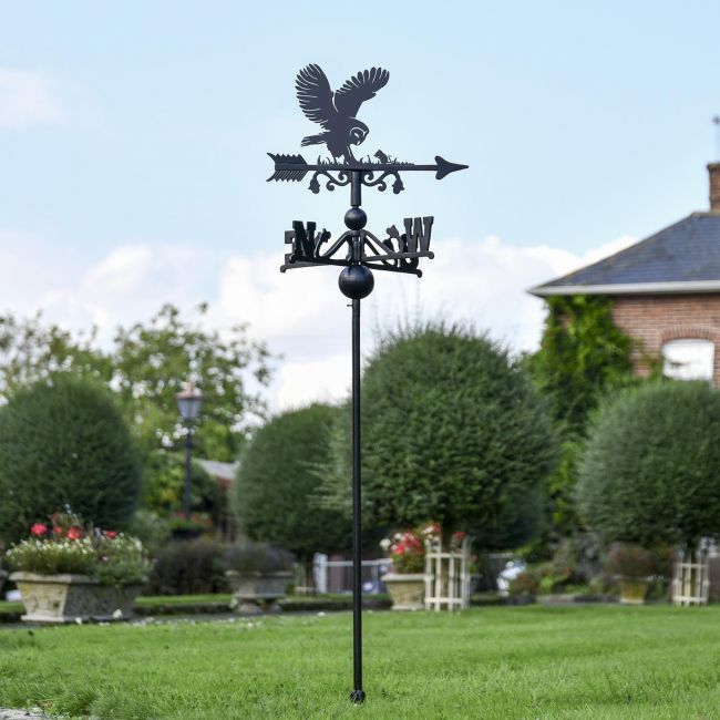 Barn Owl Free Standing Weathervane in the Garden Barn Owl Free Standing Weathervane in the Garden