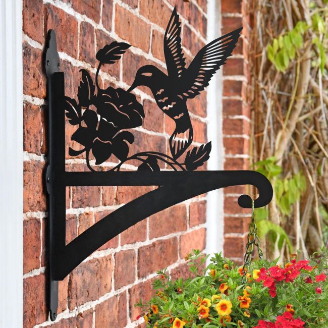 Hummingbird Hanging Basket Bracket Finished in Black Hummingbird Hanging Basket Bracket Finished in Black