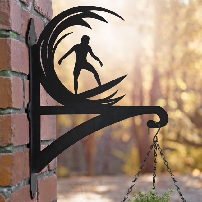 Surfer Hanging Basket Bracket Finished in Black Surfer Hanging Basket Bracket Finished in Black