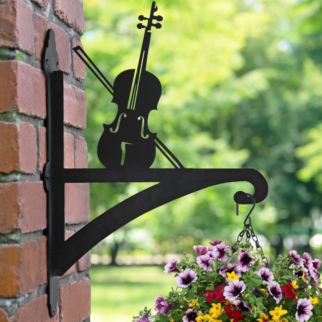 Violin Hanging Bracket in Garden Setting Violin Hanging Bracket in Garden Setting