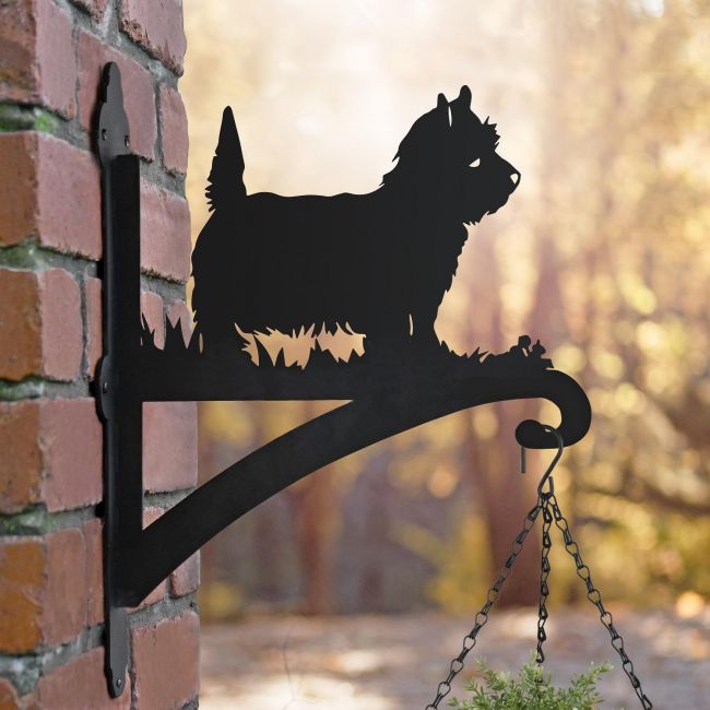 West Highland Terrier Hanging Basket Bracket in Situ West Highland Terrier Hanging Basket Bracket in Situ