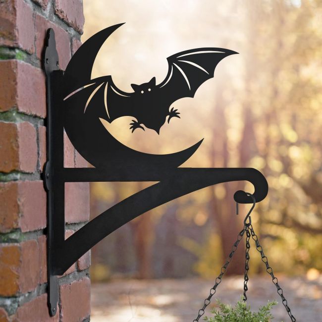 Bat & Moon Hanging Basket Bracket Bat & Moon Hanging Basket Bracket