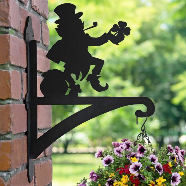 Leprechaun & Pot of Gold Hanging Basket Bracket Leprechaun & Pot of Gold Hanging Basket Bracket