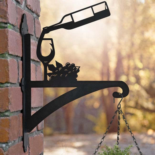 Wine & Glass Hanging Basket Bracket in Situ Wine & Glass Hanging Basket Bracket in Situ