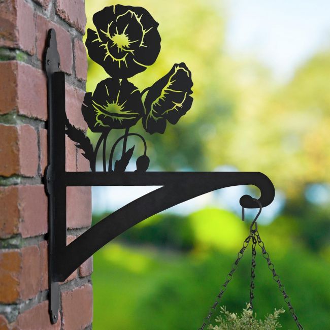 Cluster of Poppies Hanging Basket Bracket Cluster of Poppies Hanging Basket Bracket