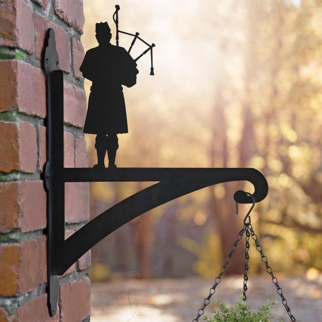 Scottish Bagpiper Hanging Basket Bracket Outdoors Scottish Bagpiper Hanging Basket Bracket Outdoors