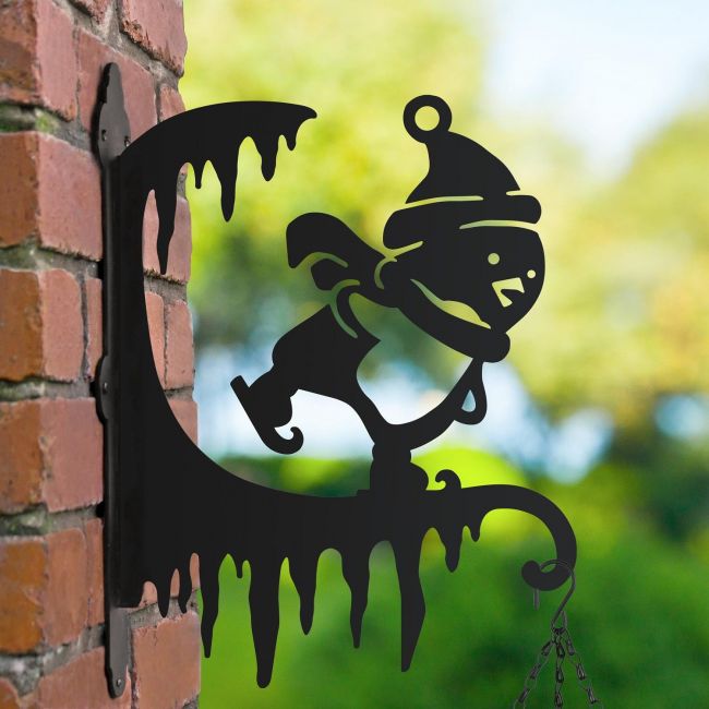 Penguin on Skates Hanging Basket Bracket Penguin on Skates Hanging Basket Bracket