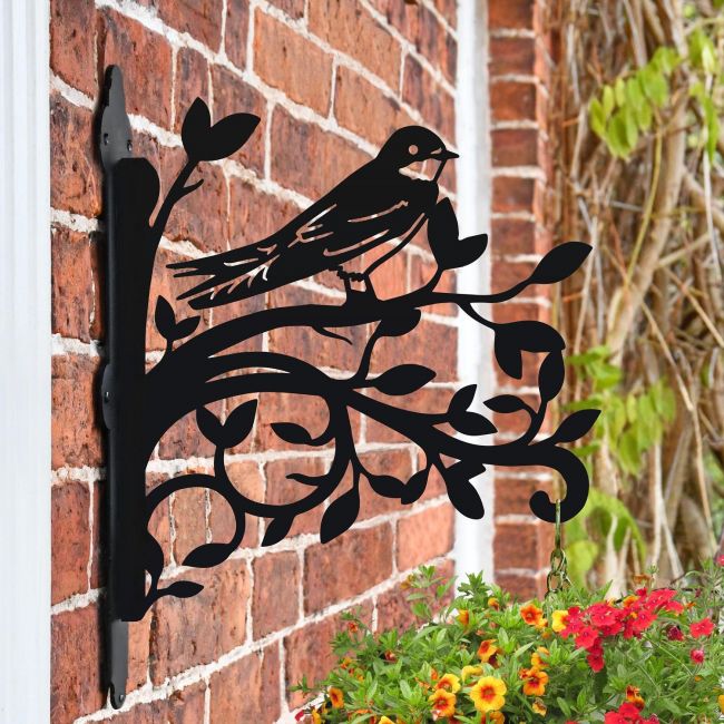 Hanging Basket Bracket with House Martin Design Hanging Basket Bracket with House Martin Design