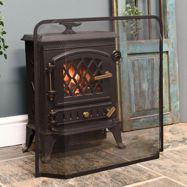 Black Fireplace spark guard Black Fireplace spark guard