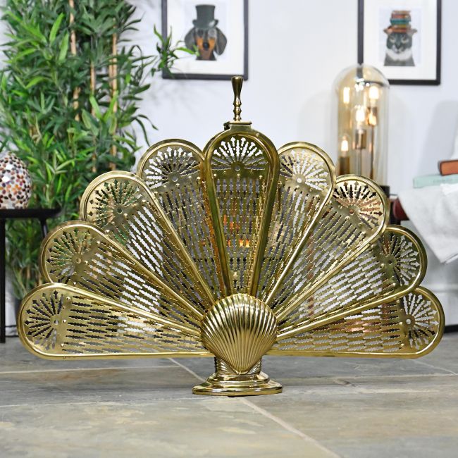 Art Deco Gold Finish Fan Fireguard Art Deco Gold Finish Fan Fireguard