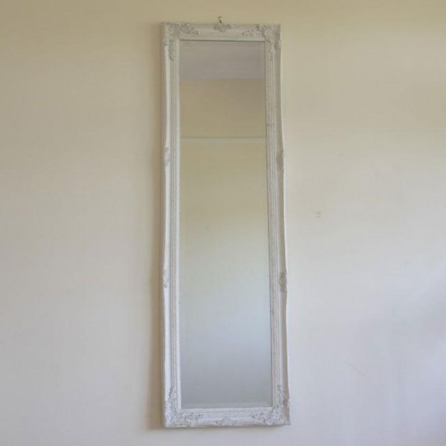 White & Gold Finished Wall Mirror in Situ
