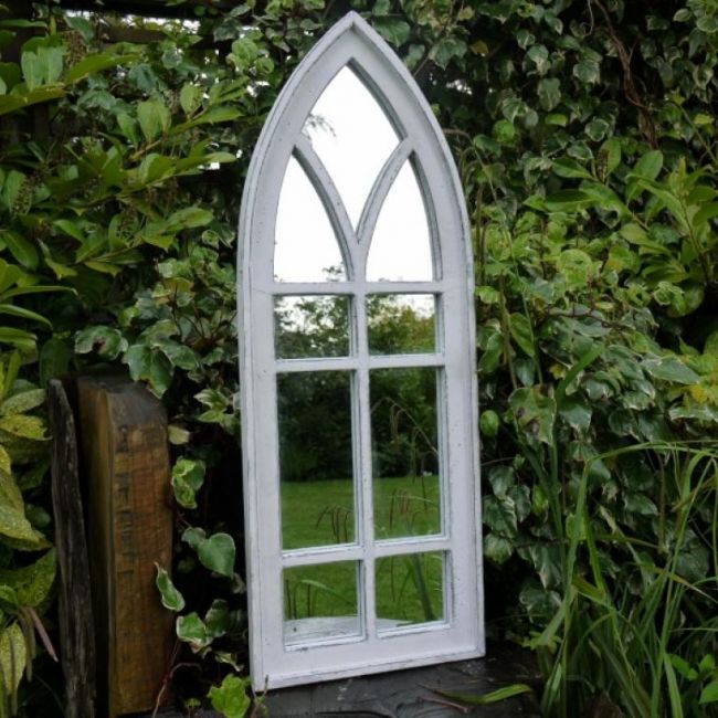 White Arched Garden Mirror White Arched Garden Mirror