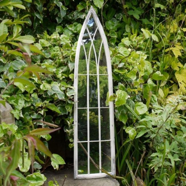 White Arched Garden Mirror White Arched Garden Mirror