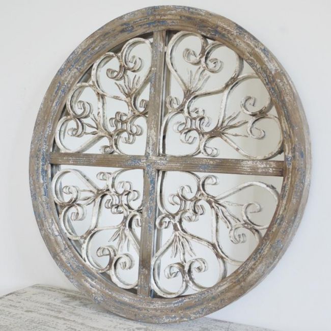 Round Rustic Ornate Mirror Round Rustic Ornate Mirror