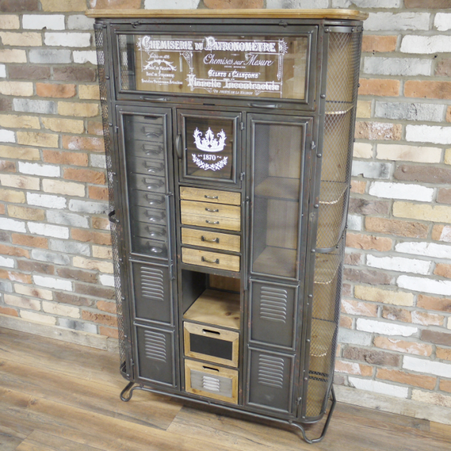 Industrial Metal Apothecary Style Cabinet 