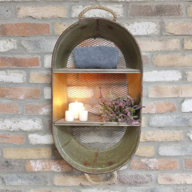 Tin Bath Industrial Style Shelf