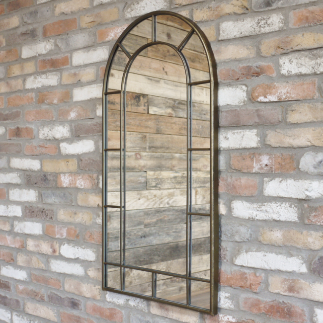 Antique Gold Metal Arched Mirror Antique Gold Metal Arched Mirror