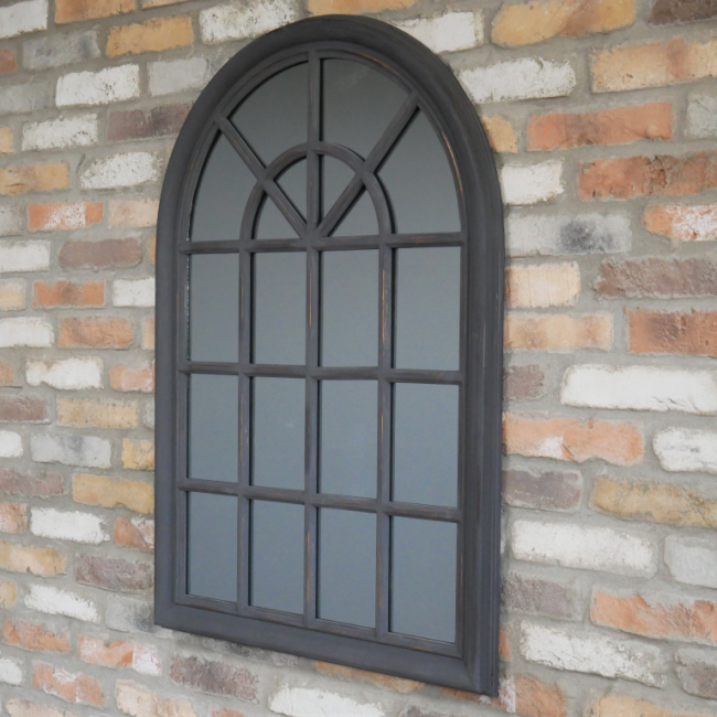 "Avery" Dark Grey Mirror on Brick Wall "Avery" Dark Grey Mirror on Brick Wall