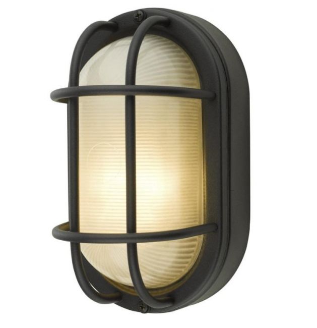 Black Oval Bulk Head Style Wall Light Black Oval Bulk Head Style Wall Light