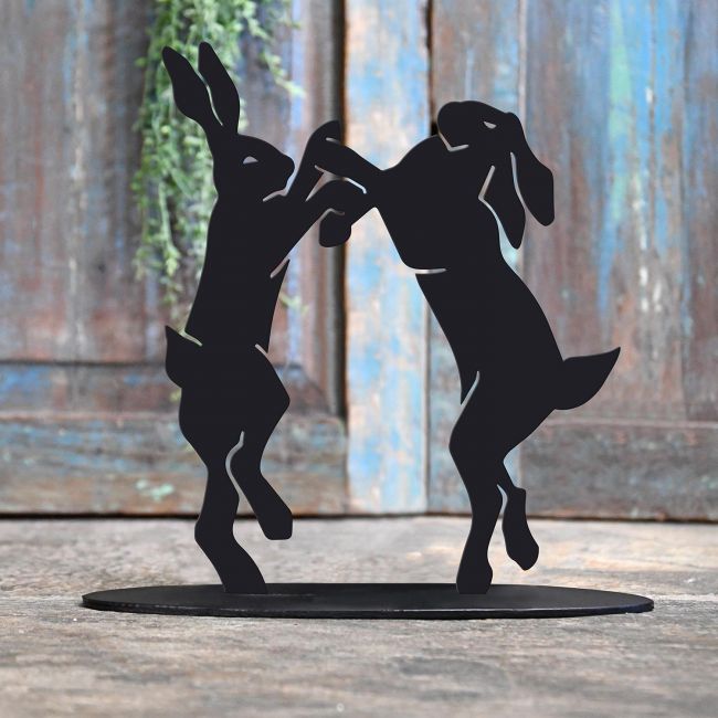 Boxing Hares Door Stop Created Out of Iron Boxing Hares Door Stop Created Out of Iron