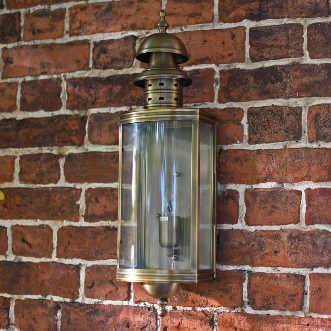 Elmslea Large Brass Half Wall Lantern Elmslea Large Brass Half Wall Lantern