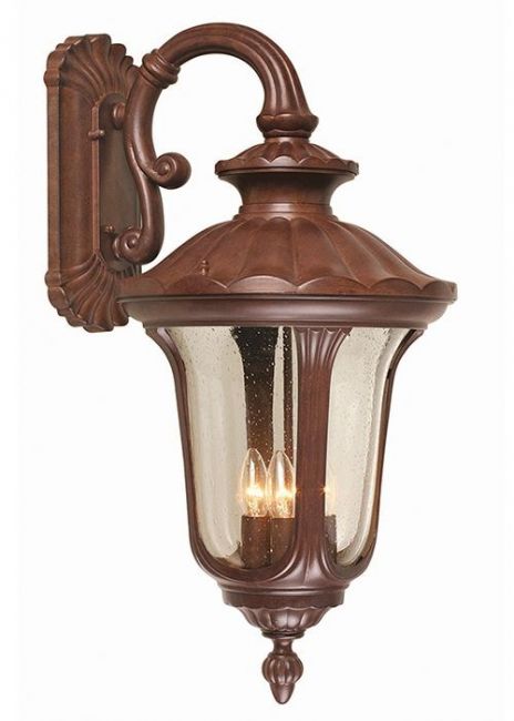Large Bronze top hanging Garden wall light 