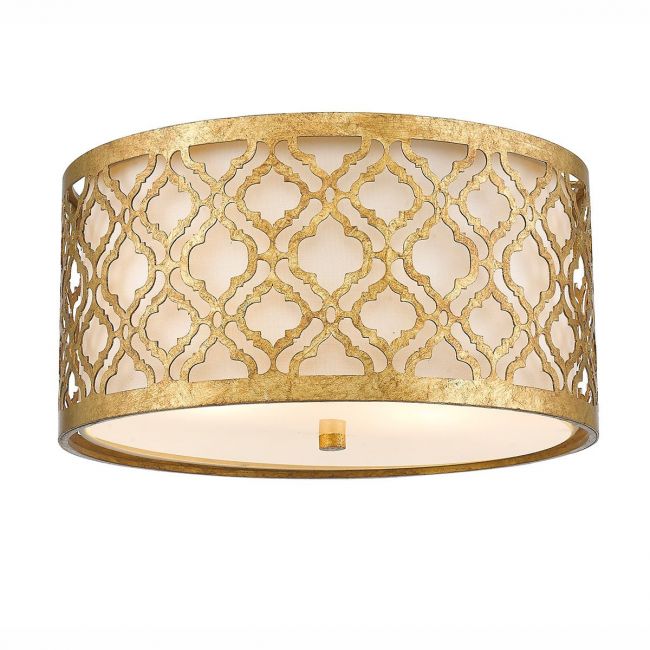 "Hanley" Distressed Gold Flush Ceiling Light "Hanley" Distressed Gold Flush Ceiling Light