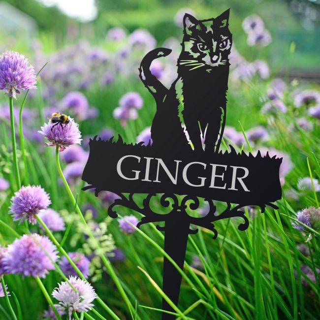 Sitting Cat Memorial Ground Spike Sitting Cat Memorial Ground Spike