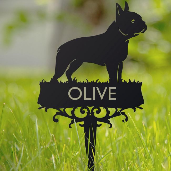 Boston Terrier Memorial Ground Spike  Boston Terrier Memorial Ground Spike