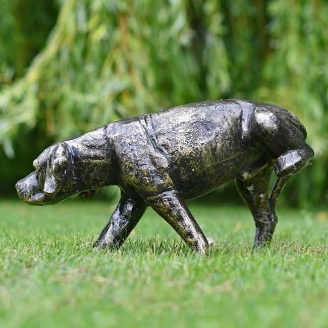 "Taking a leak" Dog Sculpture In Garden Setting "Taking a leak" Dog Sculpture In Garden Setting
