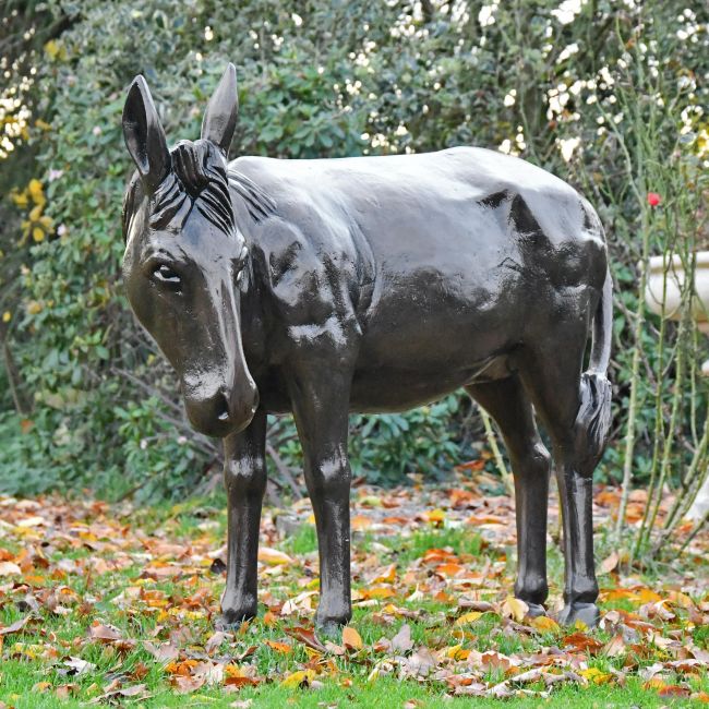 Donkey Garden Sculpture in Bronze Finish Donkey Garden Sculpture in Bronze Finish