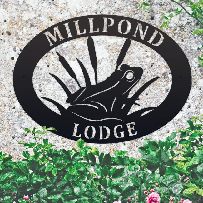 Frog Iron Oval House Name Sign 