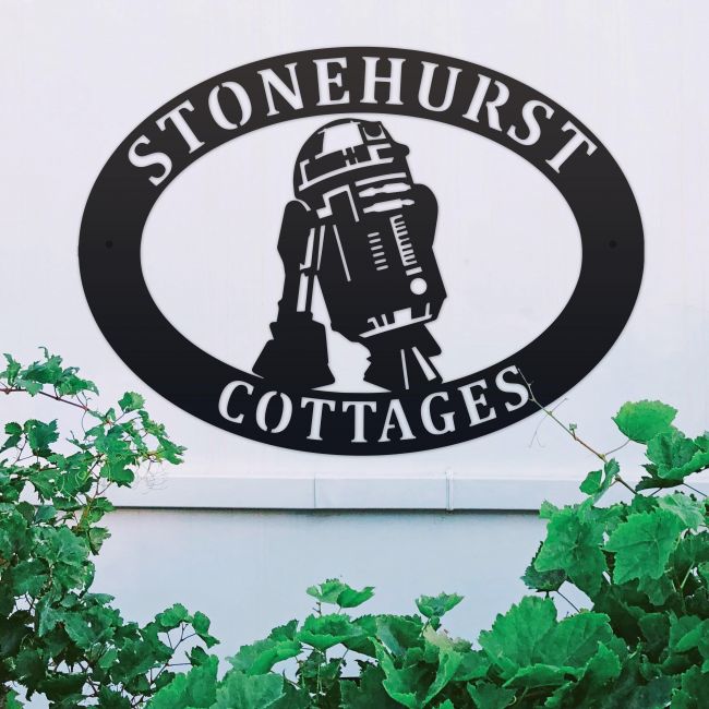 R2D2 Oval House Name Sign