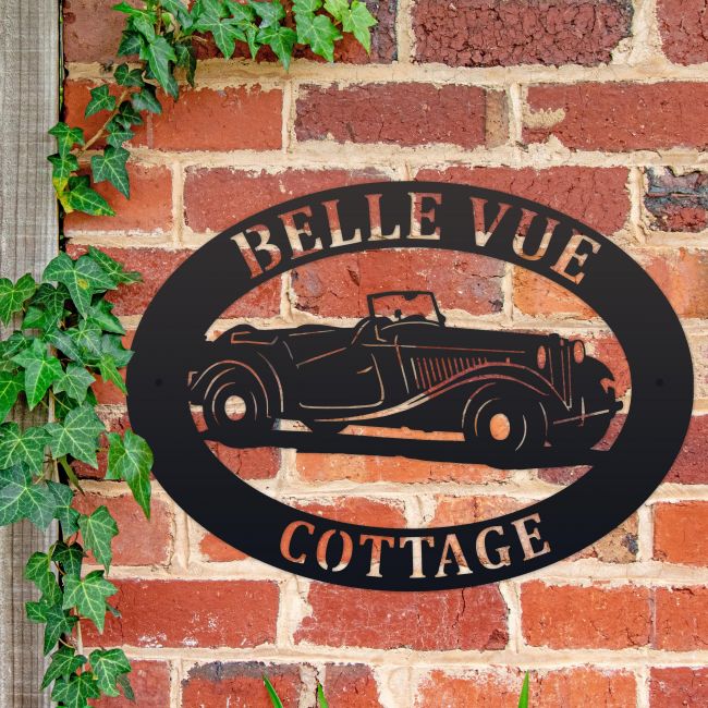 MG TD 1953 Open Tourer Iron Oval House Name Sign