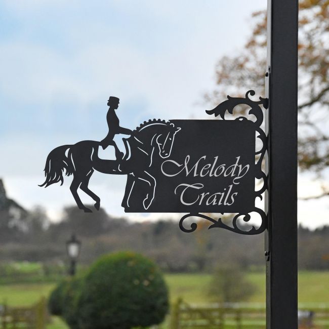 Dressage Horse Iron Bracket House Name Sign Dressage Horse Iron Bracket House Name Sign