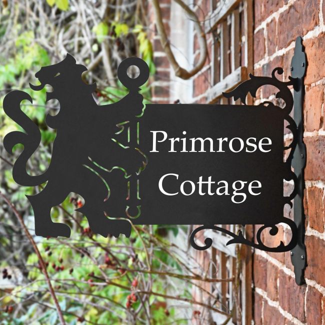 Lion & Staff Iron Name Sign Lion & Staff Iron Name Sign