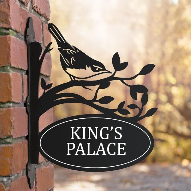 Cettis Warbler Name Sign on Bracket Cettis Warbler Name Sign on Bracket