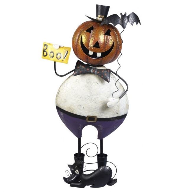 Large Standing Pumpkin Waiter with Boo Sign Large Standing Pumpkin Waiter with Boo Sign
