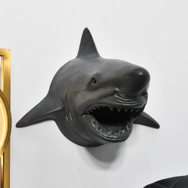 Antique Bronze Finish Shark Head Wall Art 