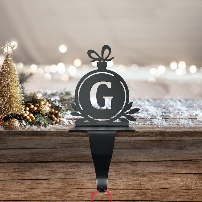 Letter G Stocking Holder in Situ on a Mantel Piece Letter G Stocking Holder in Situ on a Mantel Piece