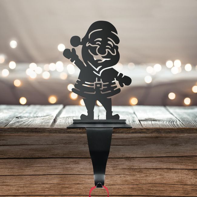 Santa Stocking Holder with Fairy Lights Santa Stocking Holder with Fairy Lights