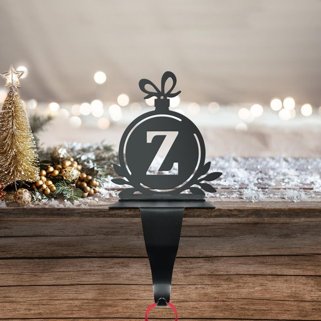 Letter Z Stocking Holder in Situ on a Mantel Piece  Letter Z Stocking Holder in Situ on a Mantel Piece