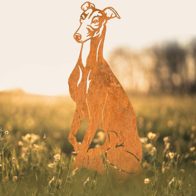 Garden Silhouette of a Greyhound in Rustic Finish Garden Silhouette of a Greyhound in Rustic Finish