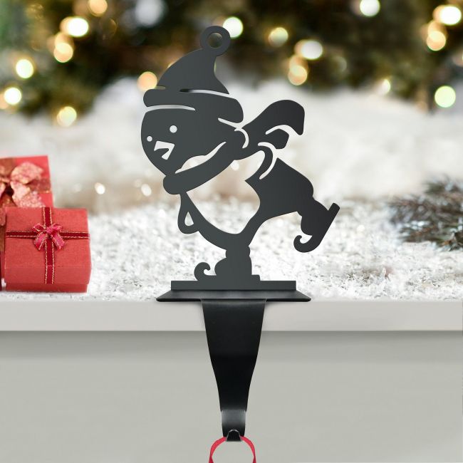 Penguin on Skates Stocking Holder  Penguin on Skates Stocking Holder