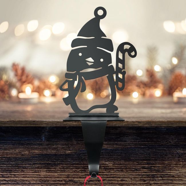 Stocking Holder with Penguin & Candy Cane Stocking Holder with Penguin & Candy Cane