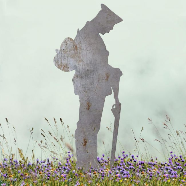 WW2 Soldier Grave Marker Ground Spike in Natural Steel Finish WW2 Soldier Grave Marker Ground Spike in Natural Steel Finish